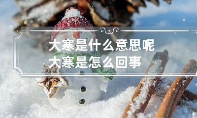 大寒是什么意思呢 大寒是怎么回事