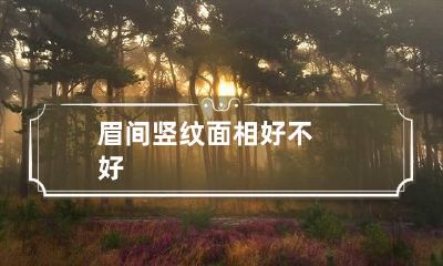 眉间竖纹面相好不好