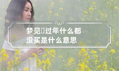 梦见 过年什么都没买是什么意思