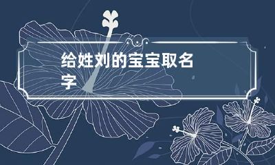给姓刘的宝宝取名字
