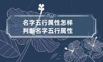 名字五行属性 怎样判断名字五行属性