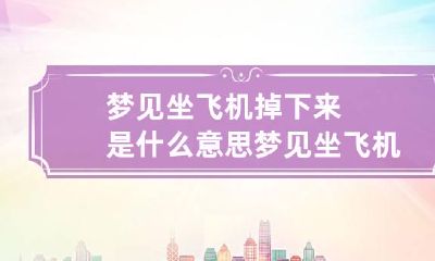 梦见坐飞机掉下来是什么意思 梦见坐飞机坠落是什么征兆