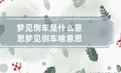梦见倒车是什么意思 梦见倒车啥意思