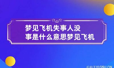 梦见飞机失事人没事是什么意思 梦见飞机失事但人没事