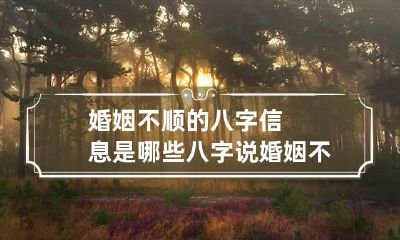 婚姻不顺的八字信息是哪些 八字说婚姻不顺