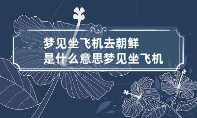 梦见坐飞机去朝鲜是什么意思 梦见坐飞机去朝鲜是什么意思呀