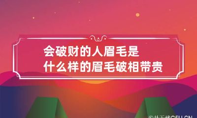 会破财的人眉毛是什么样的 眉毛破相带贵是真的吗
