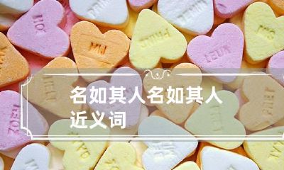 名如其人 名如其人近义词