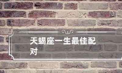 天蝎座一生最佳配对