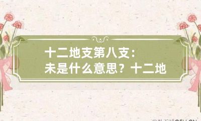十二地支第八支：未是什么意思？ 十二地支未的意思