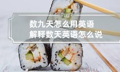 数九天怎么用英语解释 数天英语怎么说