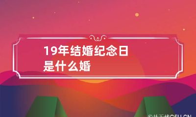 19年结婚纪念日是什么婚