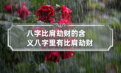 八字比肩劫财的含义 八字里有比肩劫财
