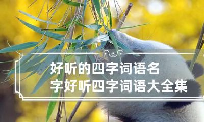 好听的四字词语名字 好听四字词语大全集