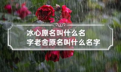 冰心原名叫什么名字 老舍原名叫什么名字