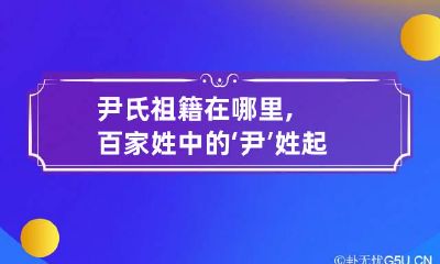 尹氏祖籍在哪里,百家姓中的‘尹’姓起源于在什么地方