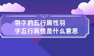 羽字的五行属性 羽字五行属性是什么意思和含义