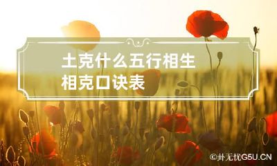土克什么 五行相生相克口诀表