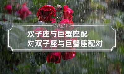 双子座与巨蟹座配对 双子座与巨蟹座配对指数表
