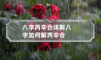 八字丙辛合详解 八字如何解丙辛合