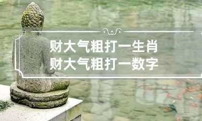 财大气粗打一生肖 财大气粗打一数字
