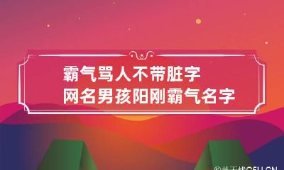 霸气骂人不带脏字网名 男孩阳刚霸气名字
