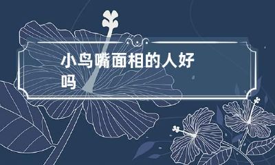 小鸟嘴面相的人好吗