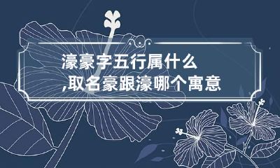 濠豪字五行属什么,取名豪跟濠哪个寓意好些?