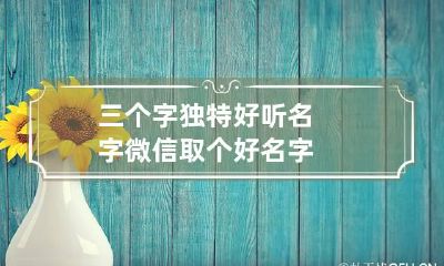 三个字独特好听名字 微信取个好名字