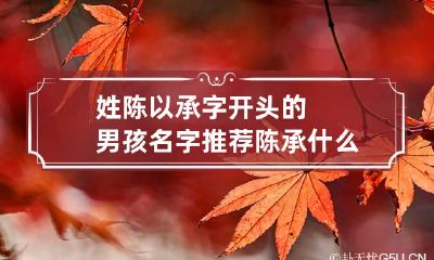 姓陈以承字开头的男孩名字推荐 陈承什么好听男孩名字