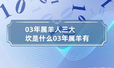 03年属羊人三大坎是什么 03年属羊有什么灾难
