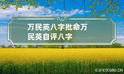 万民英八字批命 万民英自评八字