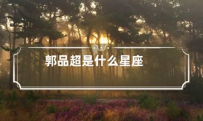 郭品超是什么星座