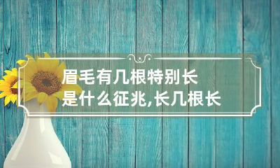 眉毛有几根特别长是什么征兆,长几根长眉毛有何征兆