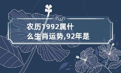 农历1992属什么生肖运势,92年是什么属相