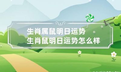 生肖属鼠明日运势 生肖鼠明日运势怎么样