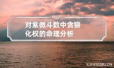 对紫微斗数中贪狼化权的命理分析