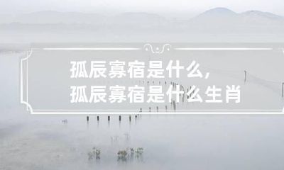 孤辰寡宿是什么, 孤辰寡宿是什么生肖