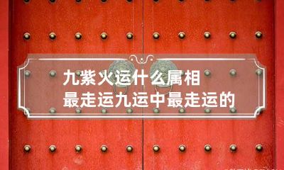 九紫火运什么属相最走运 九运中最走运的四个生肖