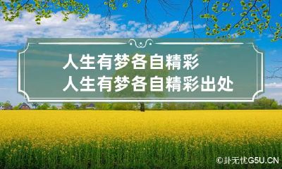 人生有梦各自精彩 人生有梦各自精彩出处