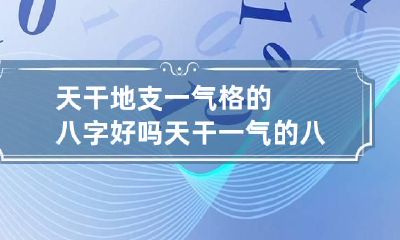 天干地支一气格的八字好吗 天干一气的八字实例