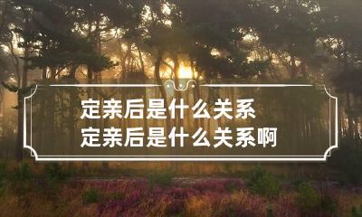 定亲后是什么关系 定亲后是什么关系啊