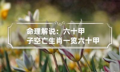 命理解说：六十甲子空亡生肖一览 六十甲子亡命是指什么