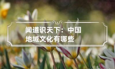 闻道识天下：中国地域文化有哪些