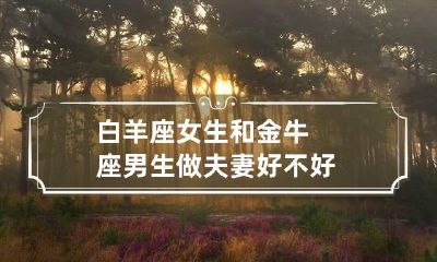 白羊座女生和金牛座男生做夫妻好不好