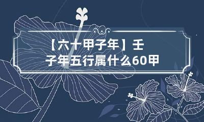 【六十甲子年】壬子年五行属什么 60甲子年五行