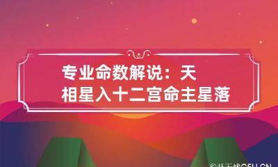 专业命数解说：天相星入十二宫 命主星落十二宫