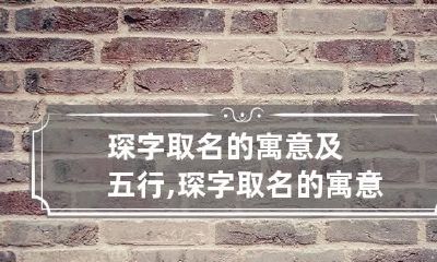 琛字取名的寓意及五行,琛字取名的寓意是什么?