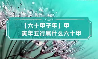 【六十甲子年】甲寅年五行属什么 六十甲子五行属什么命