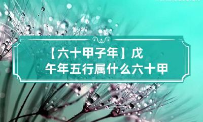 【六十甲子年】戊午年五行属什么 六十甲子五行属相对照表及生年命运